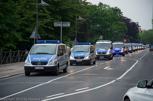 and still more police vehicles